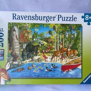 Ravensburger 200-Piece Puzzle Forest & Pond Animals Bear, Deer, Fox